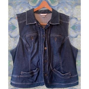 CJ Banks Denim Jean Vest 1X